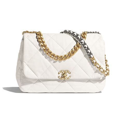 white chanel 19 flap|chanel bag 19 price.